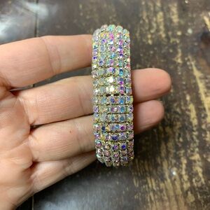 3/4” Fancy Rhinestone Stretch Bracelet Perfect 4 Dance Pageant or Cocktail Party